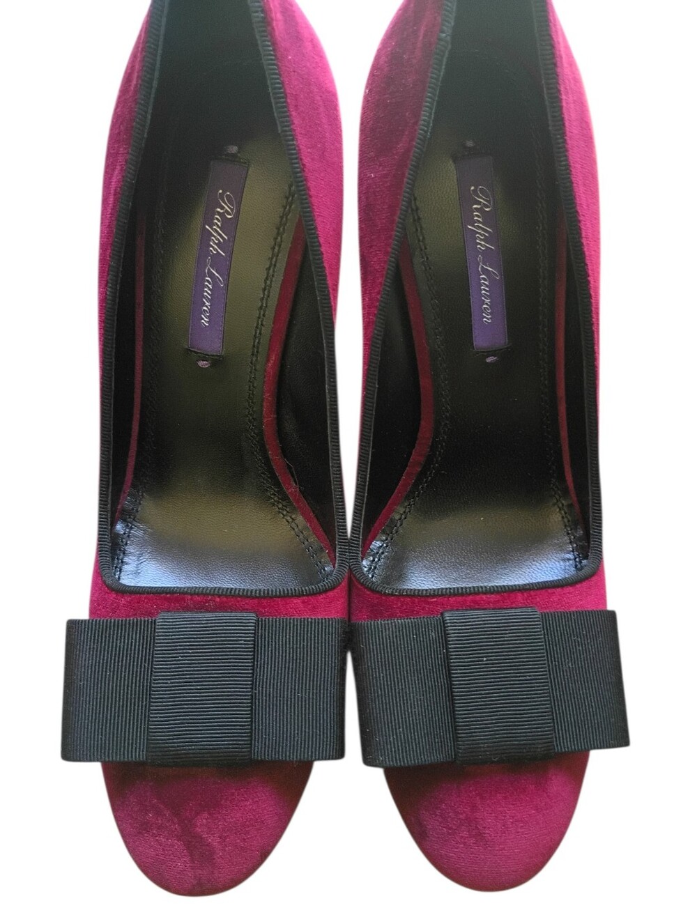 Ralph Lauren Purple Label Red Velvet Heels Size 37B Box Included - Picture 6 of 7
